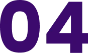 Purple number 04 on black background.